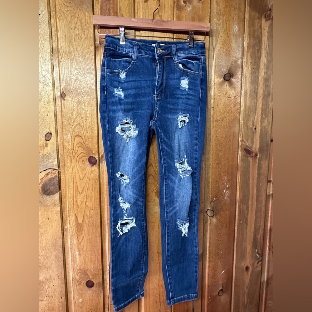 Rue 21 Dark Wash Ripped High Rise Jeans